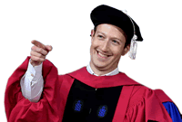 Mark Zuckerberg points to the dormitory at Harvard where Facebook was born